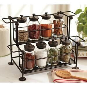 EUC Glass And Metal Spice Containers by Pottery Barn lids fit tight no flaws